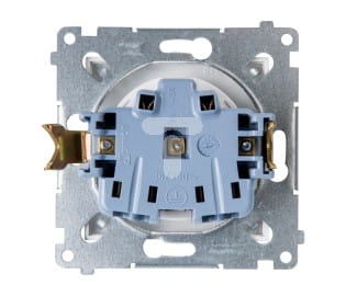 Kontakt SIMON 54 gniazdo pojedyncze z uziemieniem srebrny